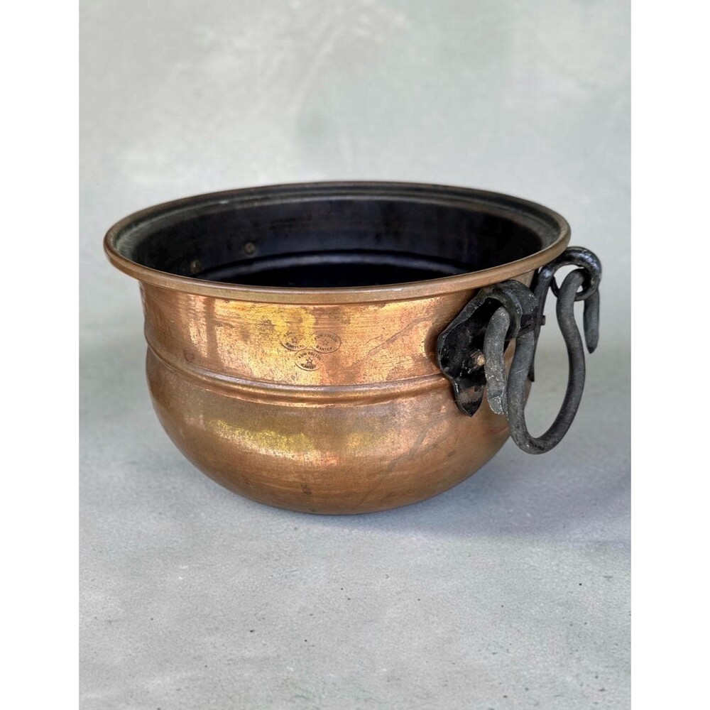 Vtg Copper Cauldron Pot – Hand-Hammered Asim Kulluk G. Antep Vessel 6lb 2oz